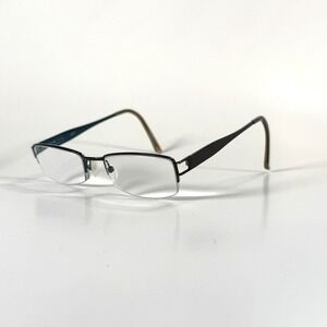 OGI MOD 3052B Eyeglasses Frame Only‎ 48-18-140 Half Rim Brown/Green Metal